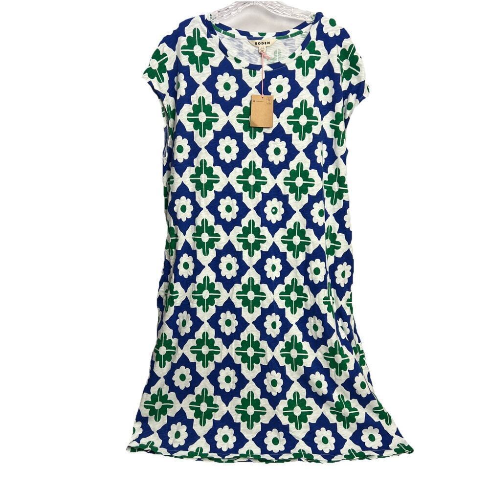 Boden Green 100% Cotton Leah Jersey T-Shirt Dress Green 20-22L